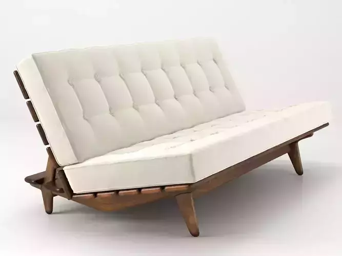 Hauner mid century modern futon sofa 3D model