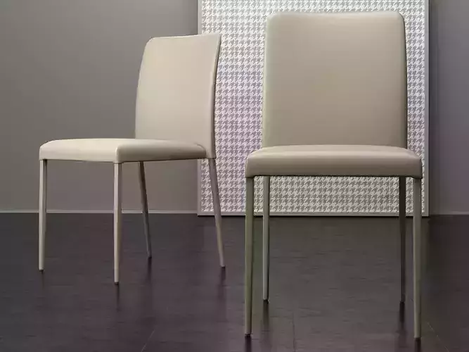 Deli pair of leather dining chairs