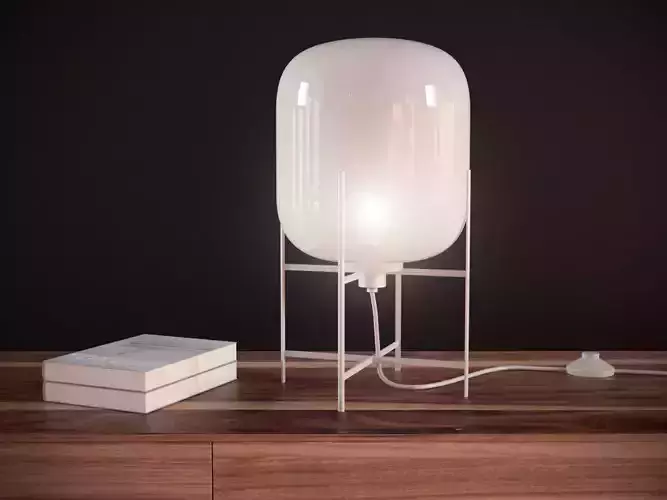 Oda table lamp with glass shade