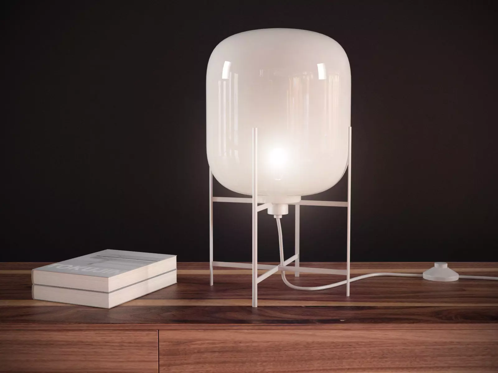 Oda table lamp with glass shade 3D model_1