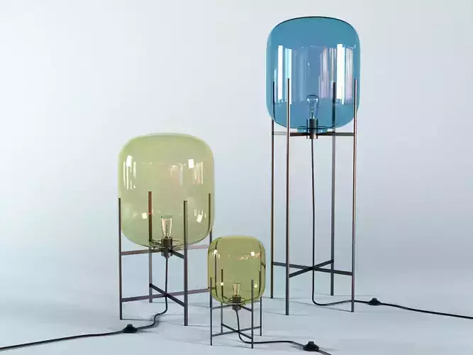 Oda table lamp with glass shade