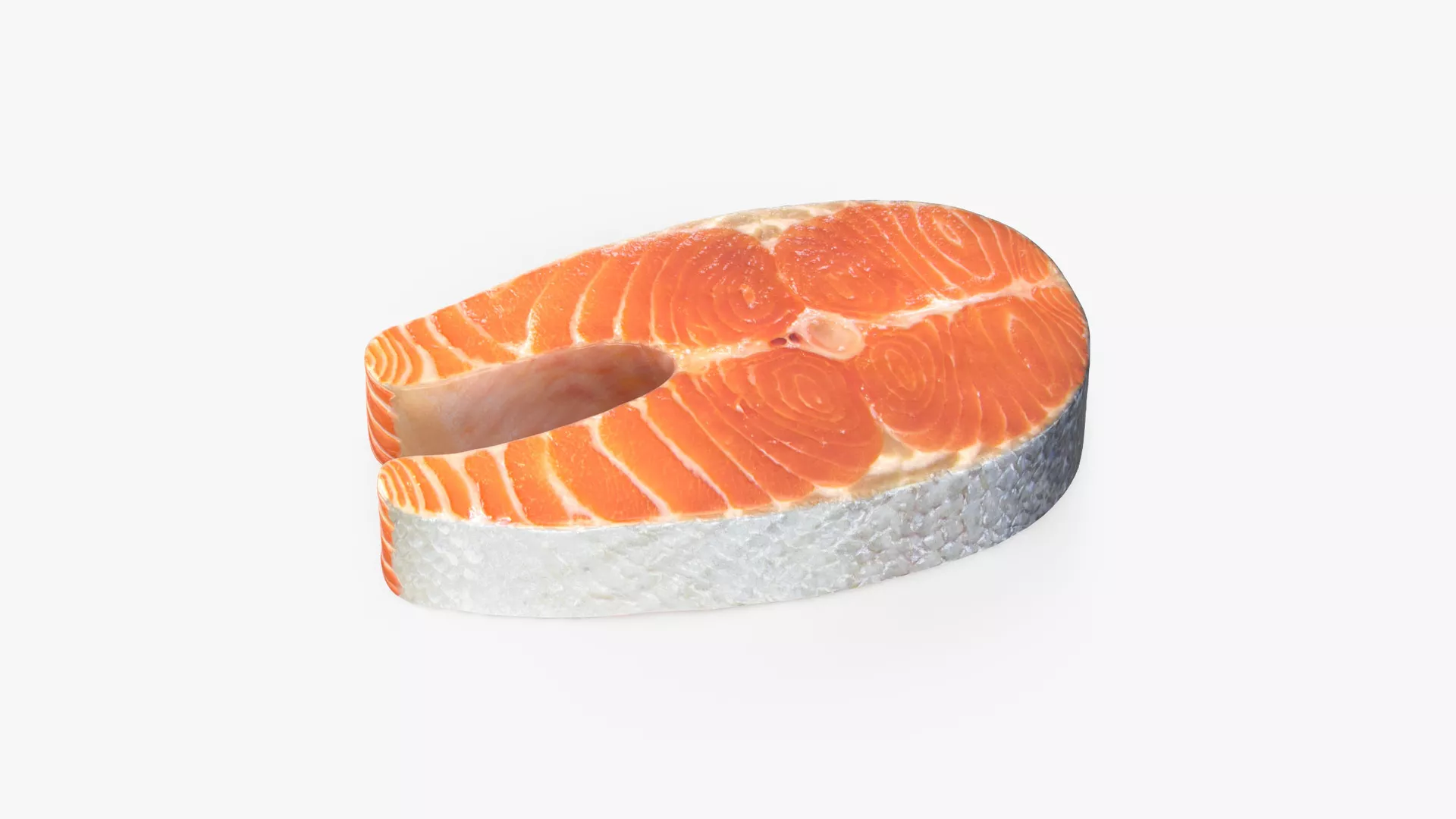 Raw Salmon Steak Low-poly 3D model