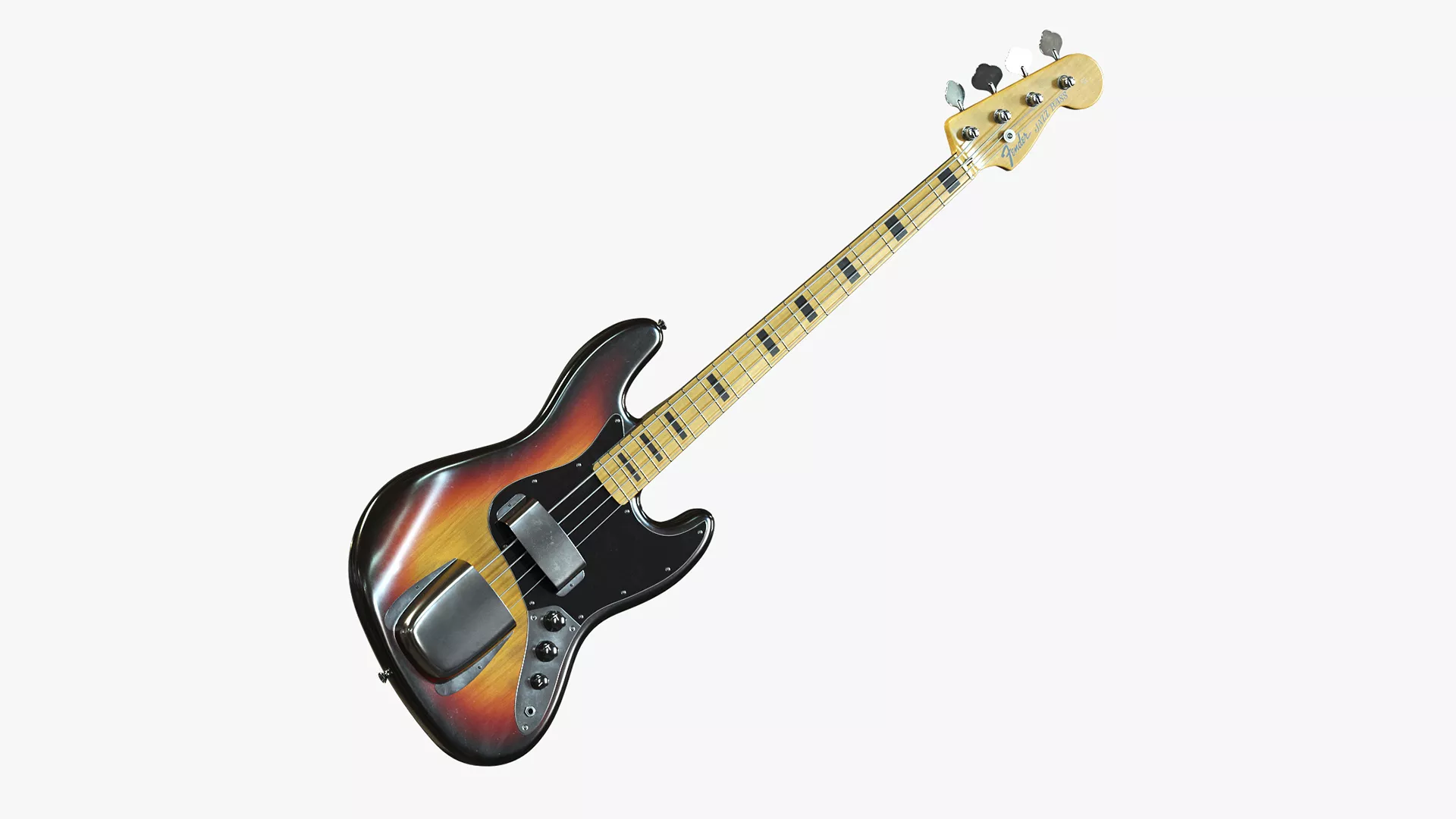 Fender Jazz Bass Sunburst Bass Guitar 3D model
