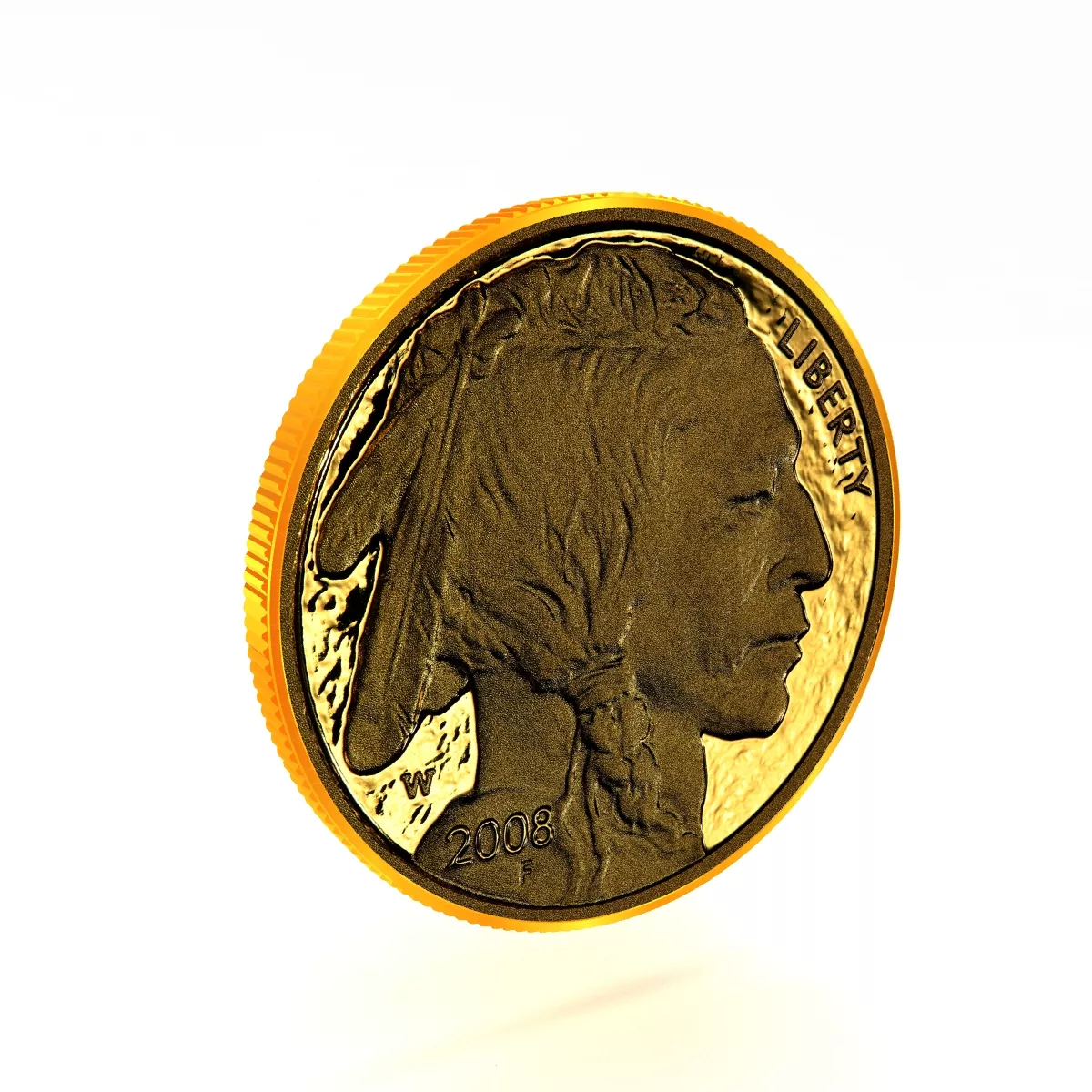 American Buffalo 10 Dollar quarter ounce proof coin 2008 3D model