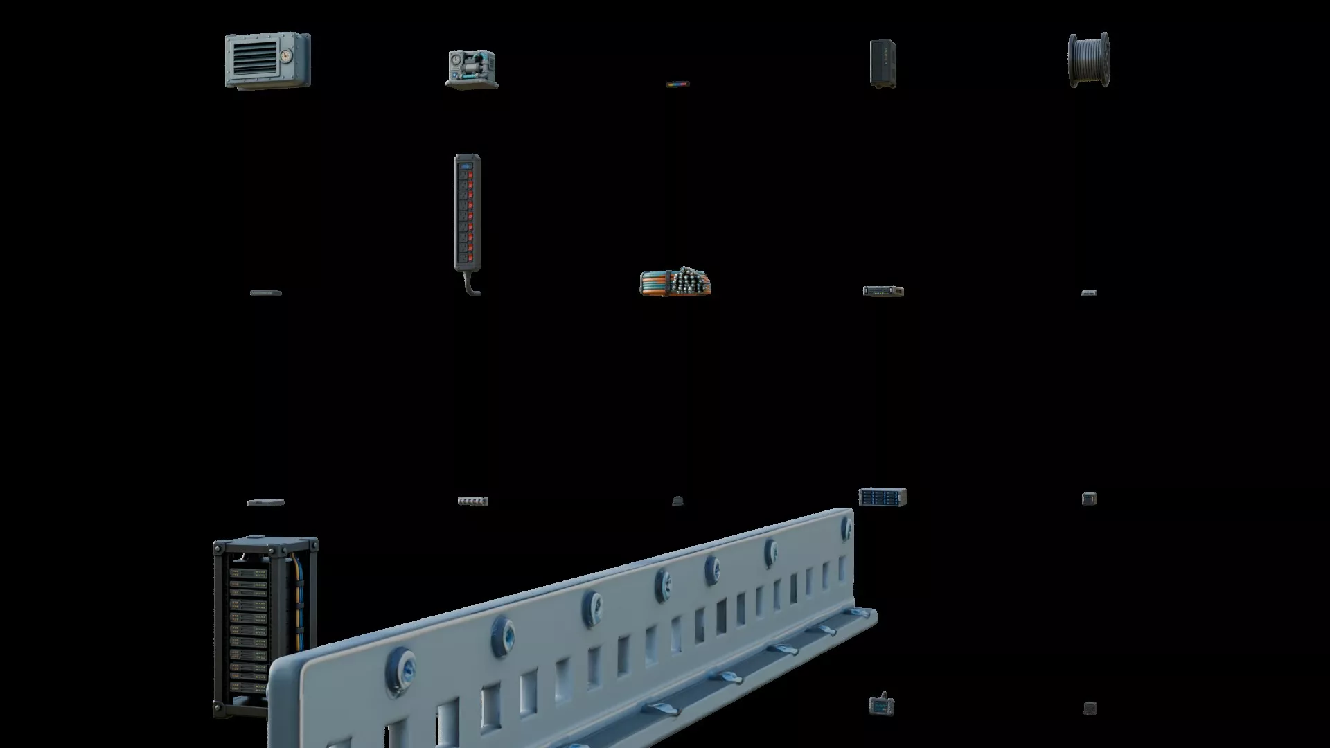 Sci-Fi Server Pack Low-poly 3D model