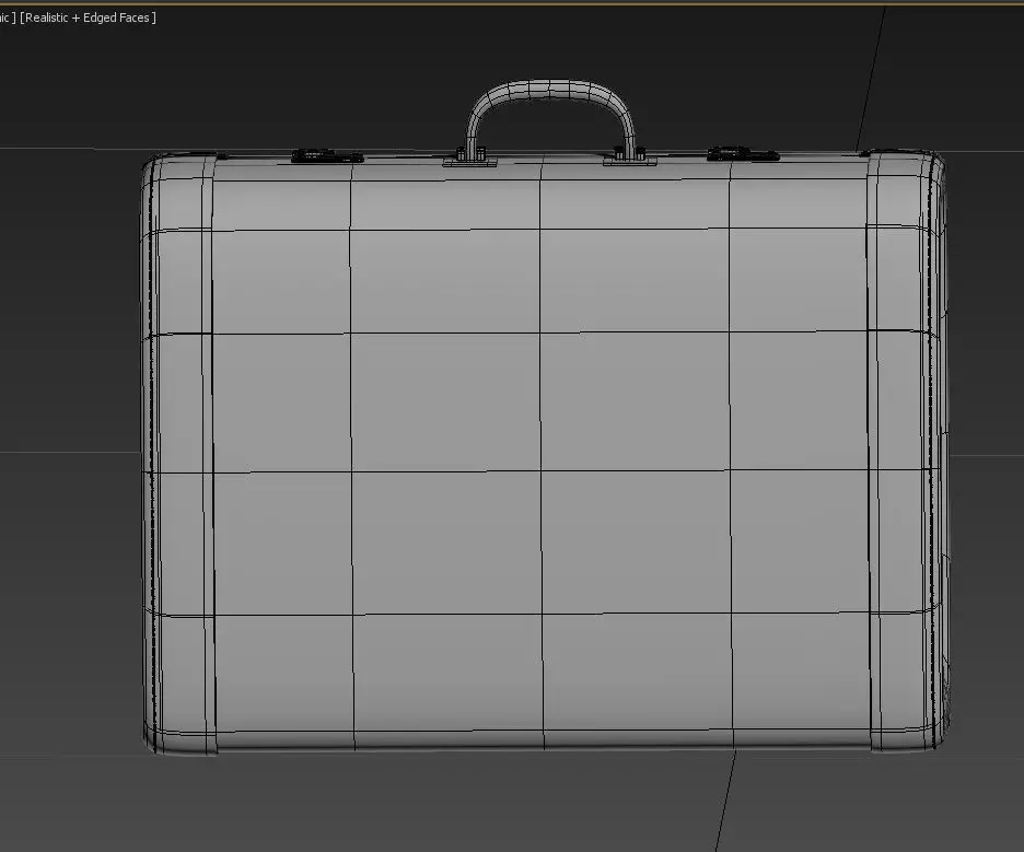 briefcase suitcase Low-poly 3D model_0