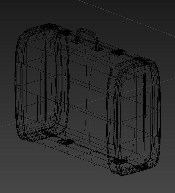 briefcase suitcase Low-poly 3D model_4