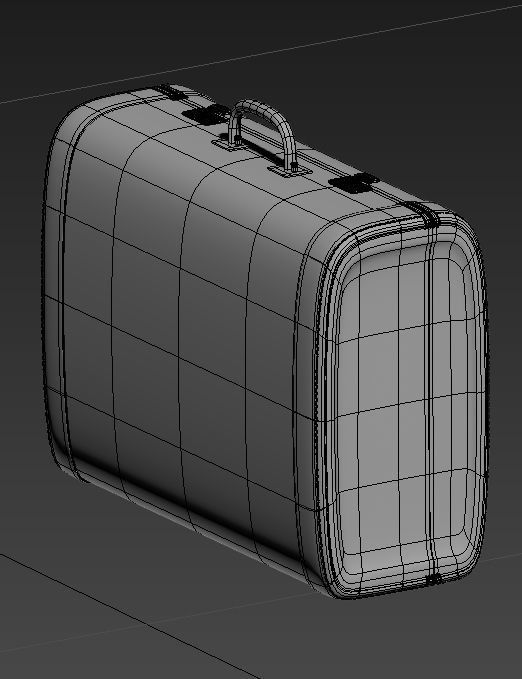 briefcase suitcase Low-poly 3D model_2