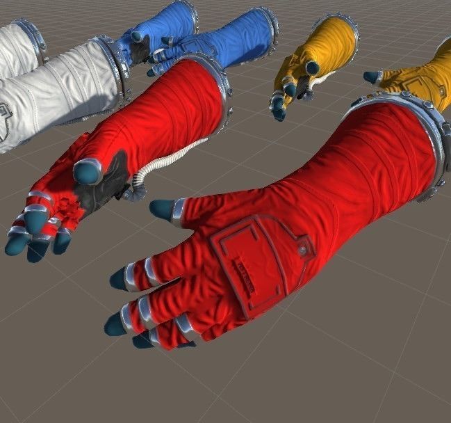 Astronaut VR Hands I Animated I Optimized Low-poly 3D model_2