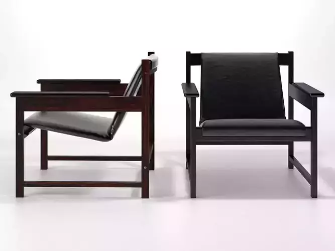 Lia wooden chair 3D model