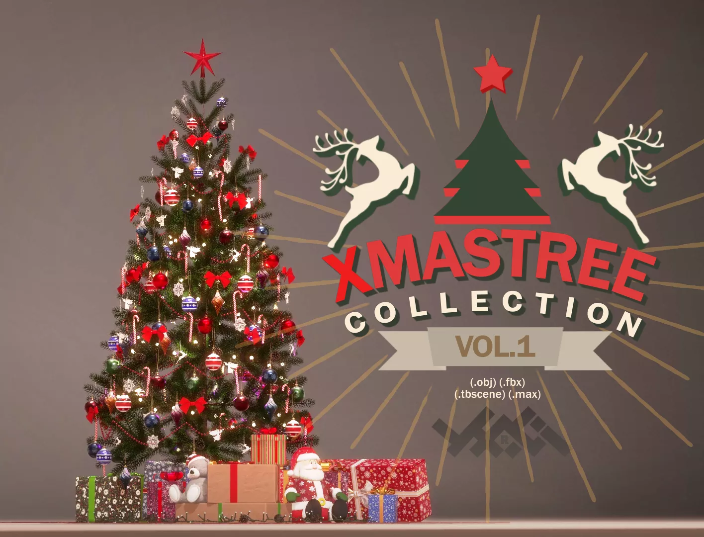 Xmas Tree Collection Vol1 Low-poly 3D model