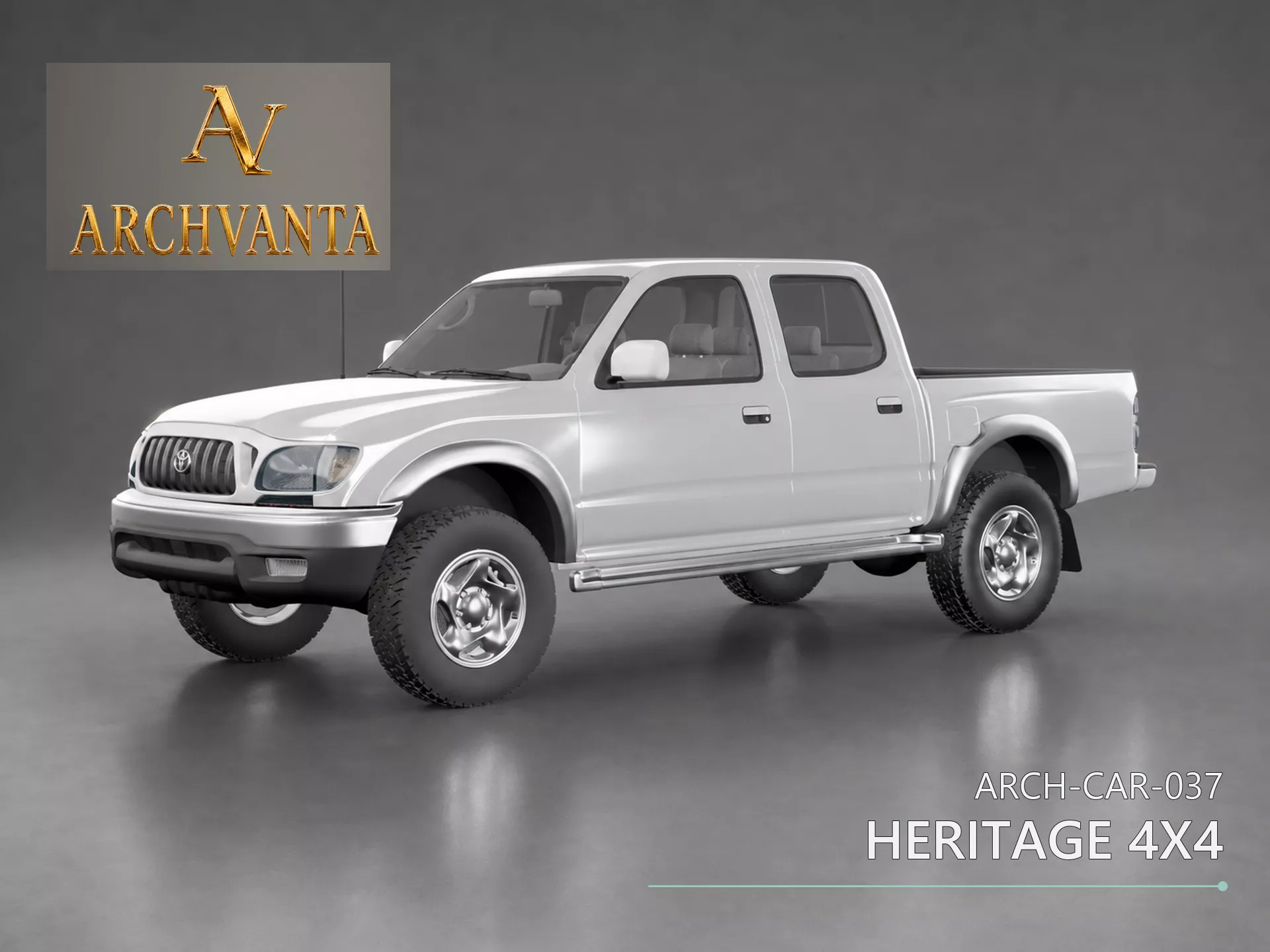 Heritage 4x4 Double Cab Pickup Truck - High Detail 3D Model 3D model