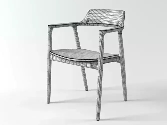 Hiroshima wooden chair with cushion