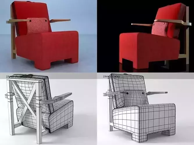 The Worker chair with armrests and backrest