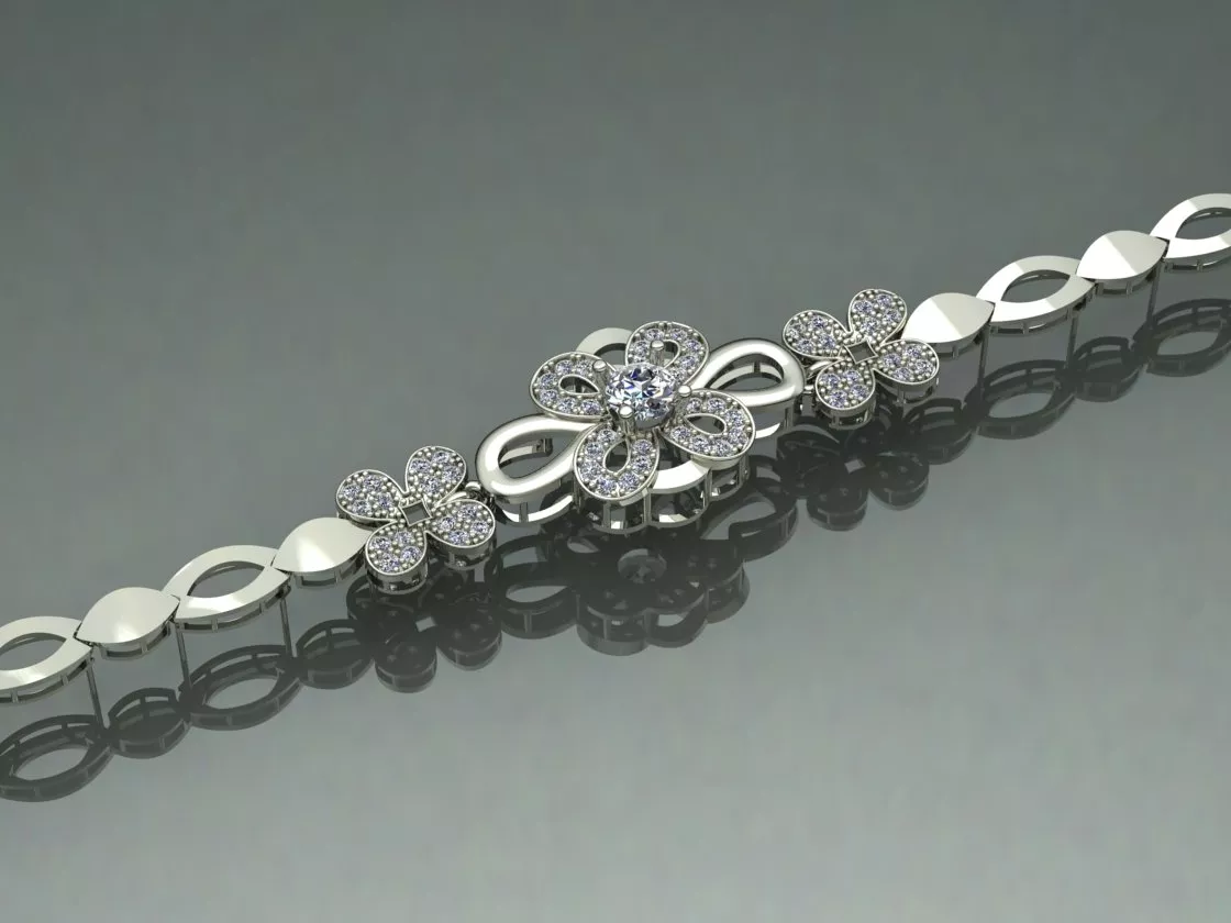BRACELET women diamond jewelry gold flower hot new arrival trend 3D print model