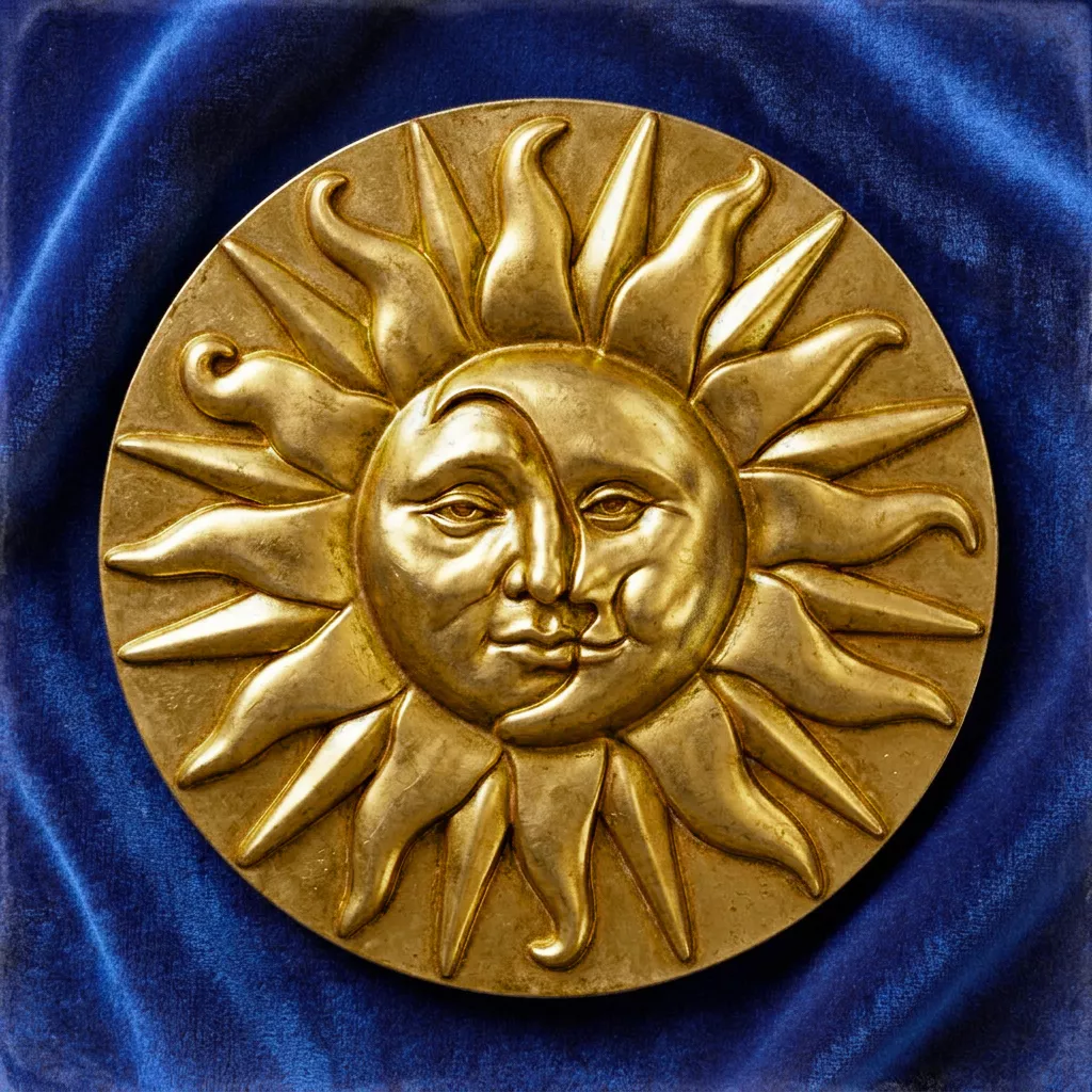 Sun and Moon Relief Sculpture 3D print model