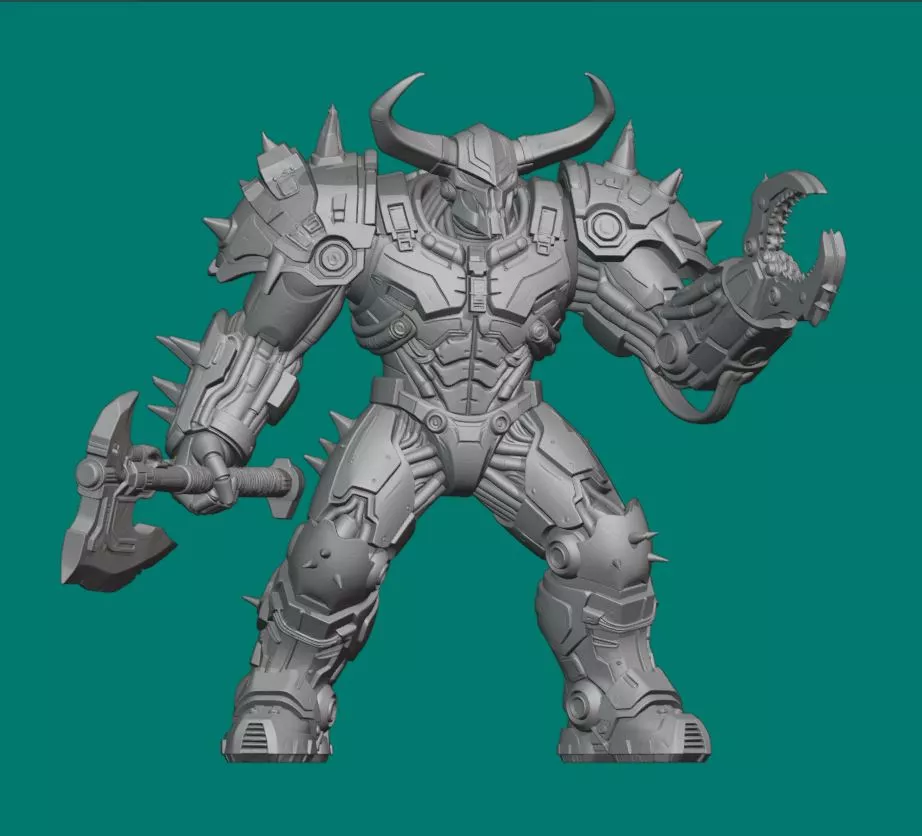 Cybernetic Horned Executioner 3D print model