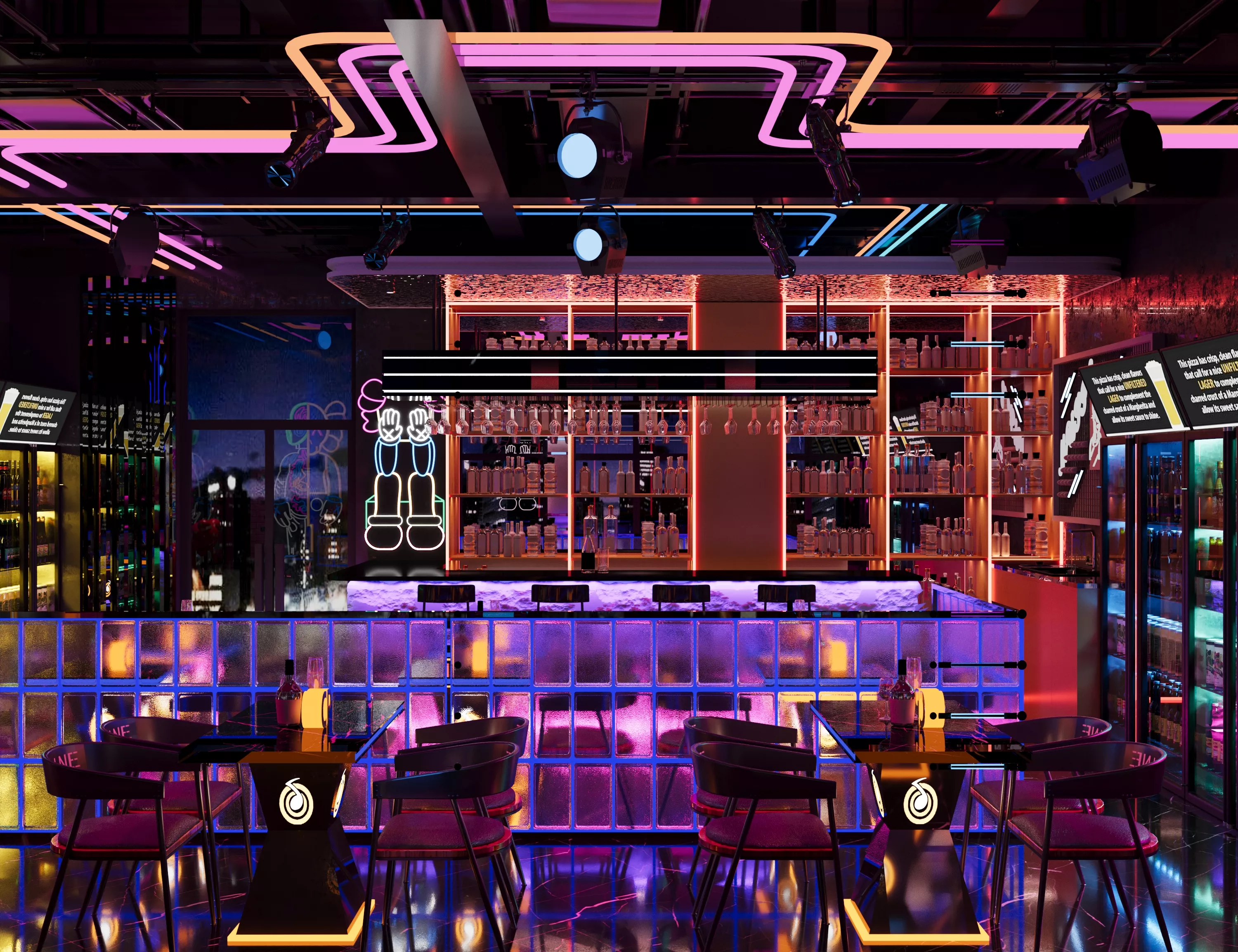 Contemporary Lounge Bar 90 3D model