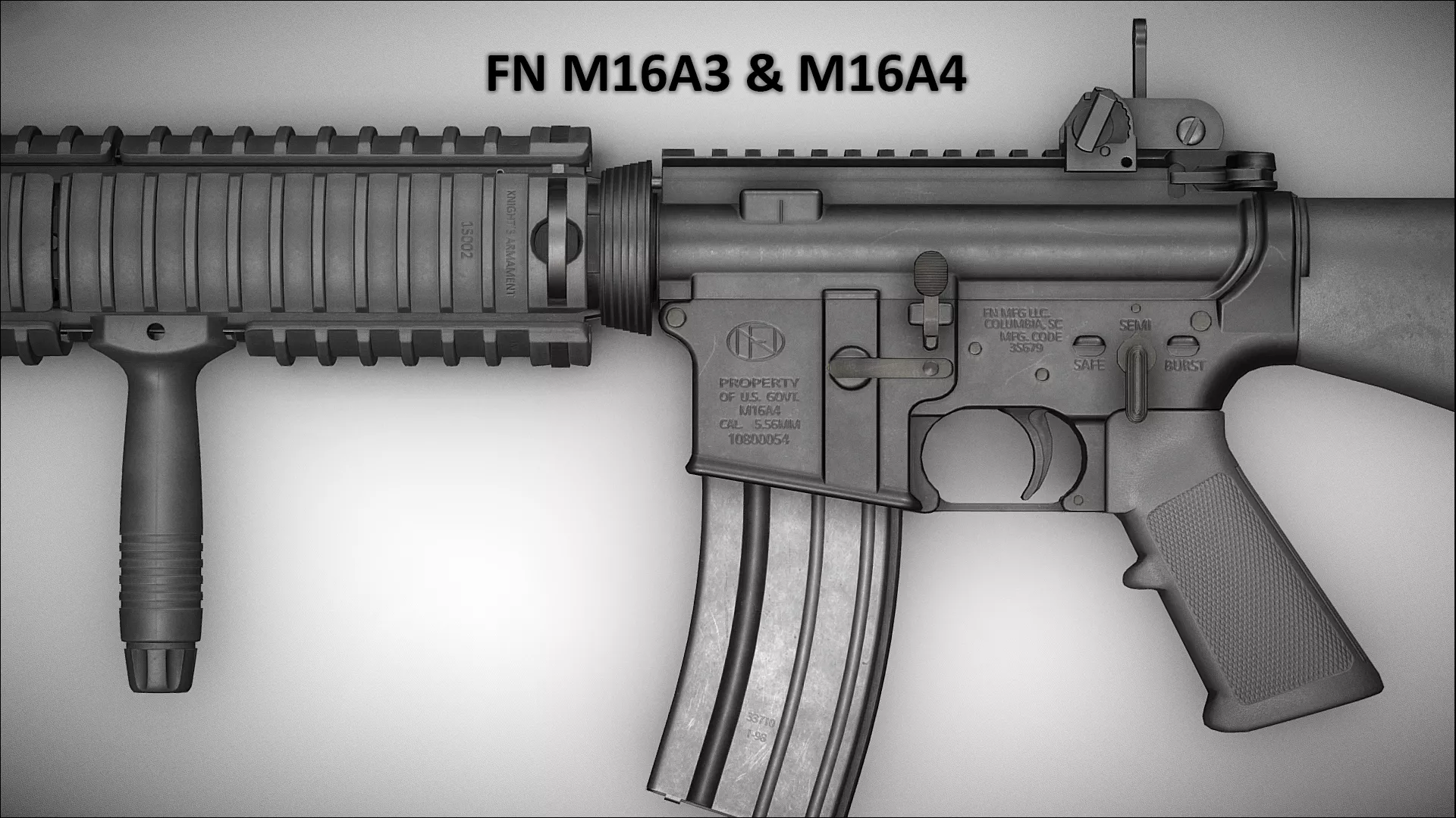 FN M16A3 and M16A4 - Game Asset Low-poly 3D model