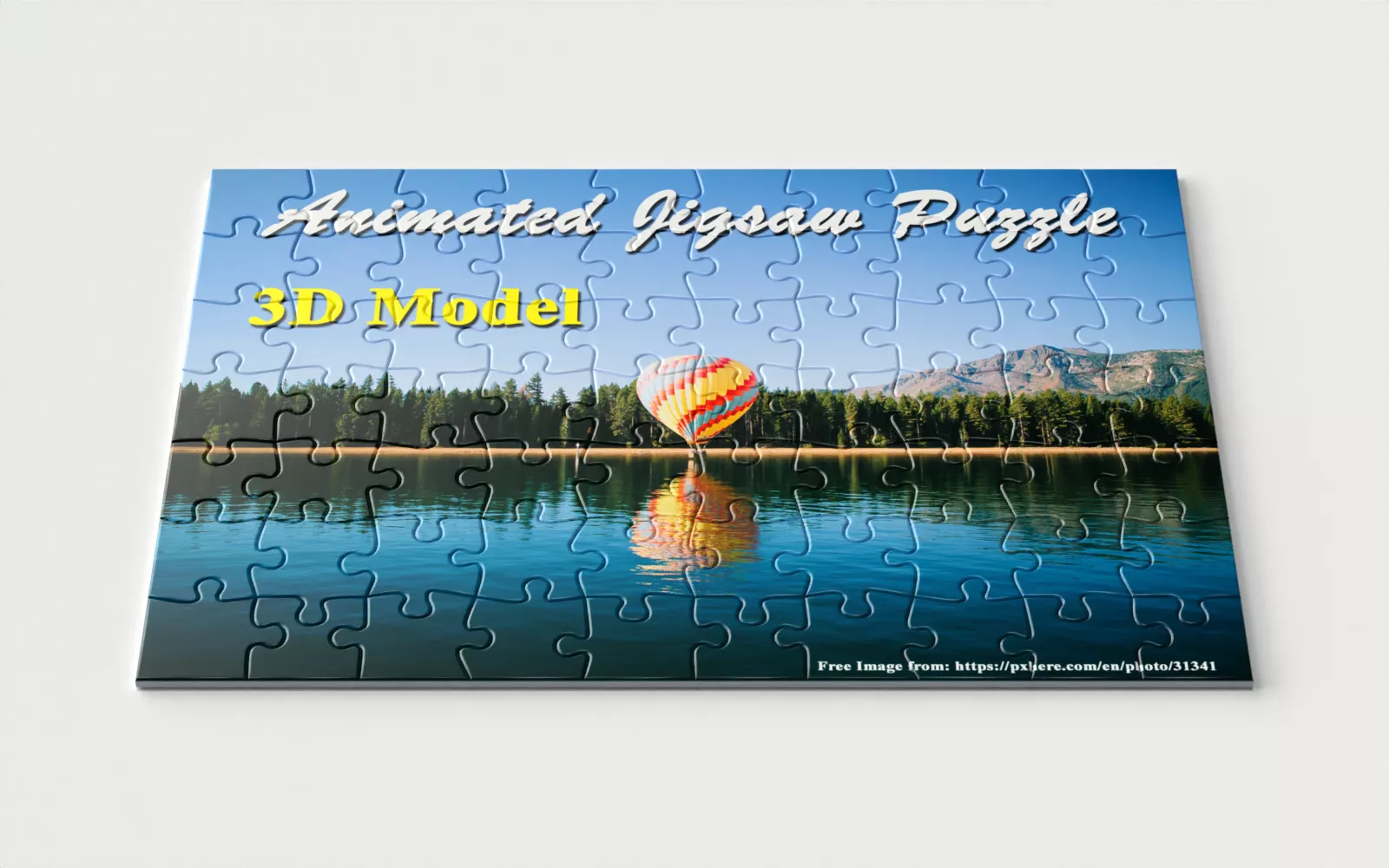 Animated Jigsaw Puzzle Transition 3D model