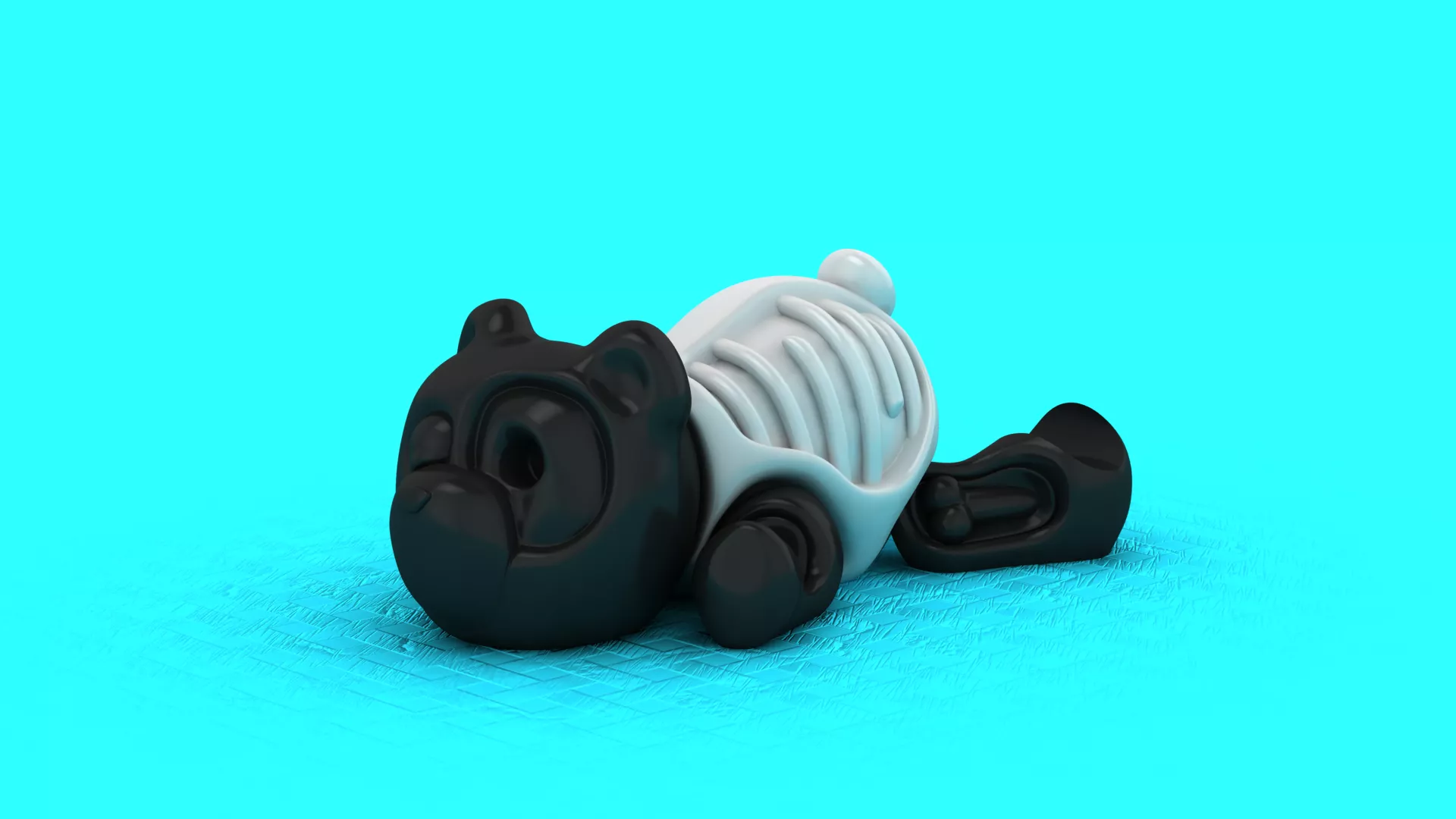 Cute Black Bear Skeleton 3D Model 3D print model