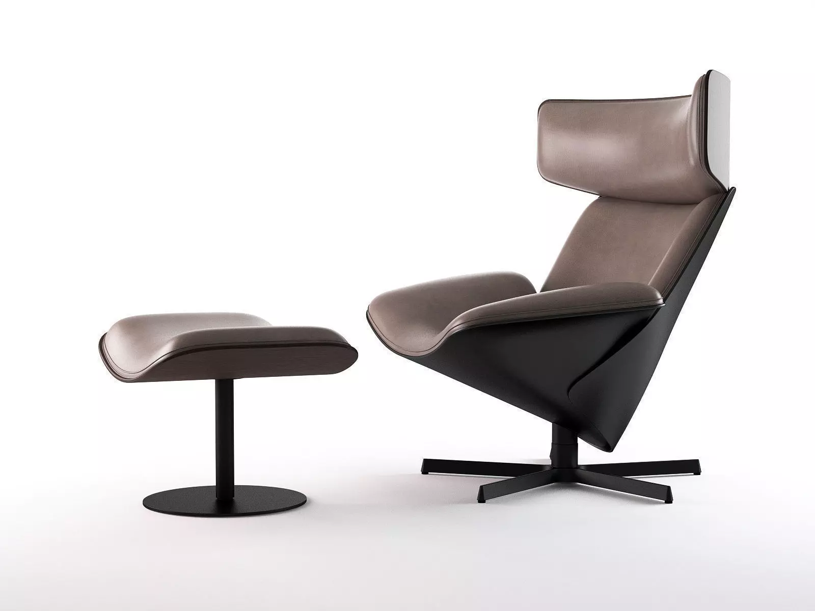 Almora lounge chair and ottoman 3D model_0