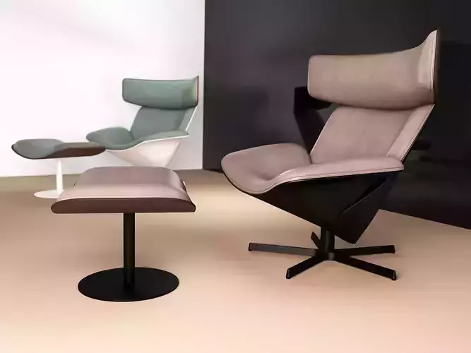 Almora lounge chair and ottoman