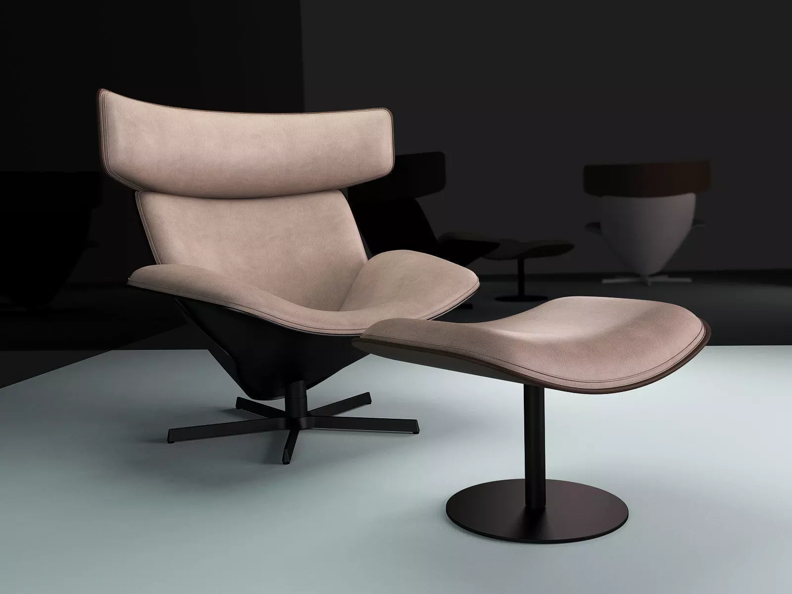 Almora lounge chair and ottoman 3D model_3
