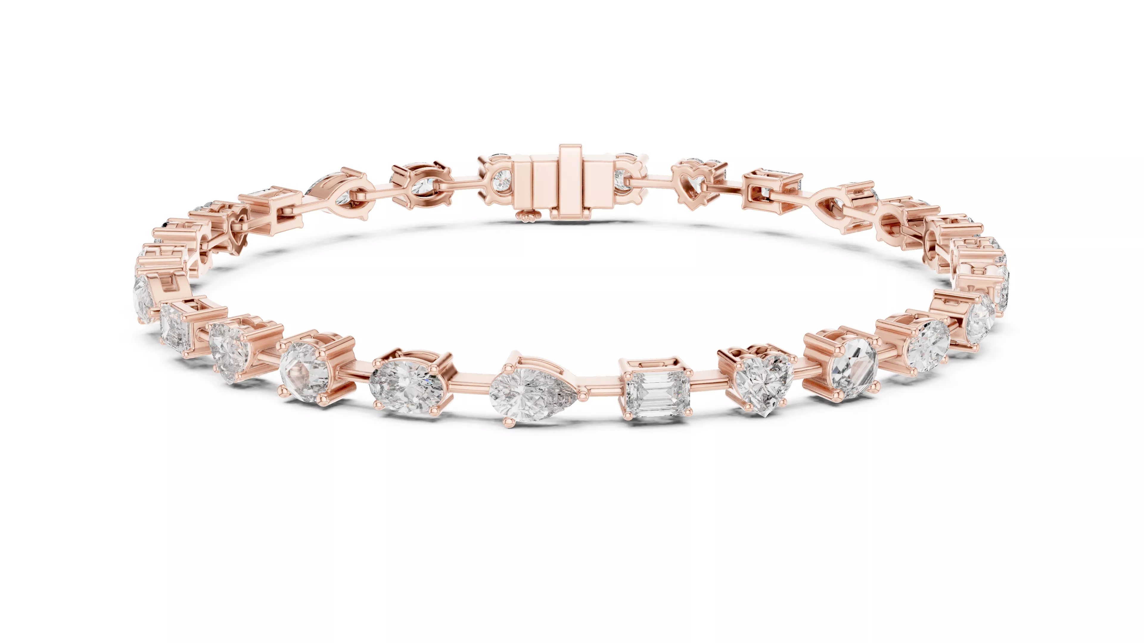 Mixed Shape Diamond Tennis Bracelet 3D print model