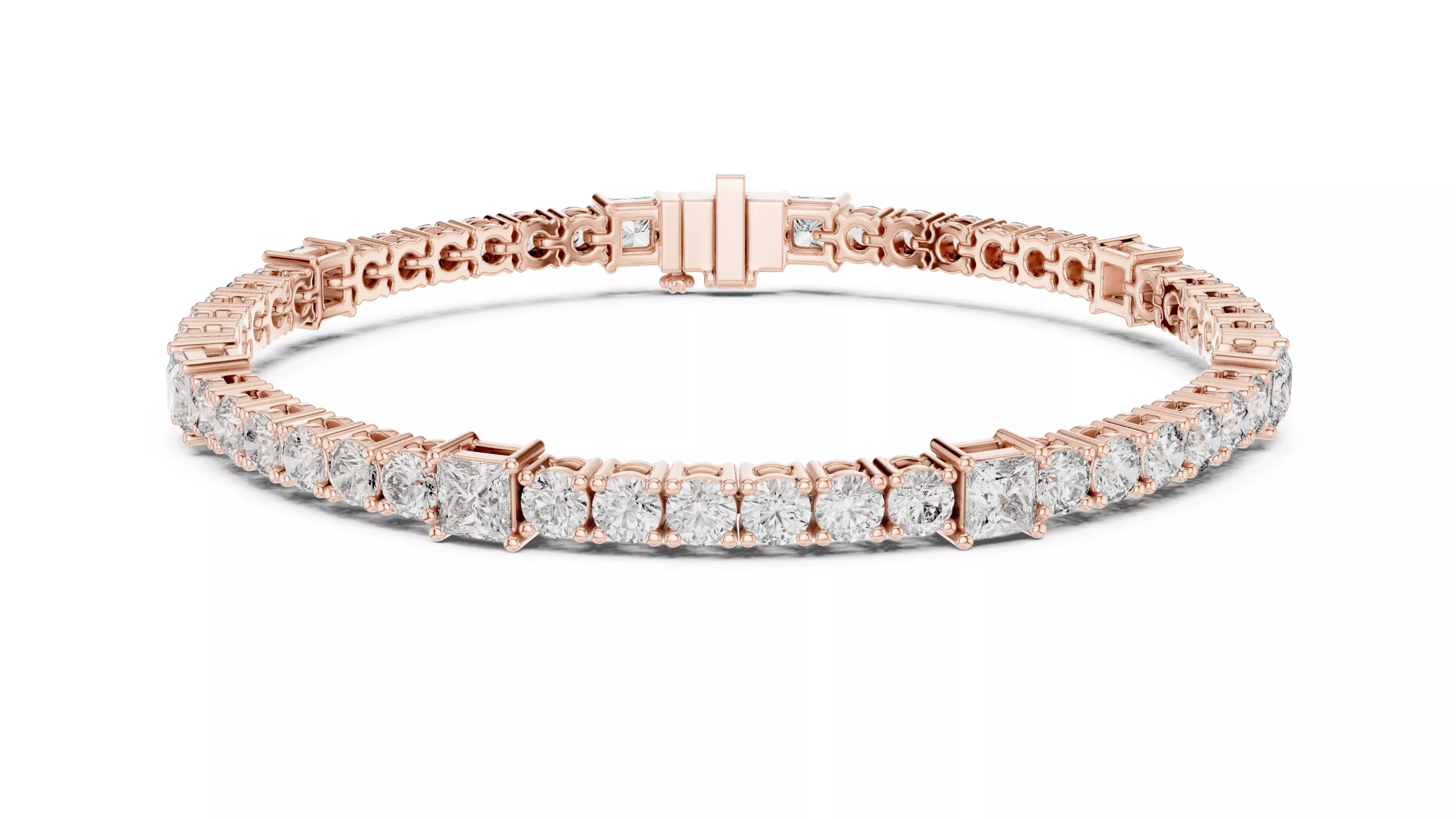 Cushion Round Diamond Tennis Bracelet 3D print model