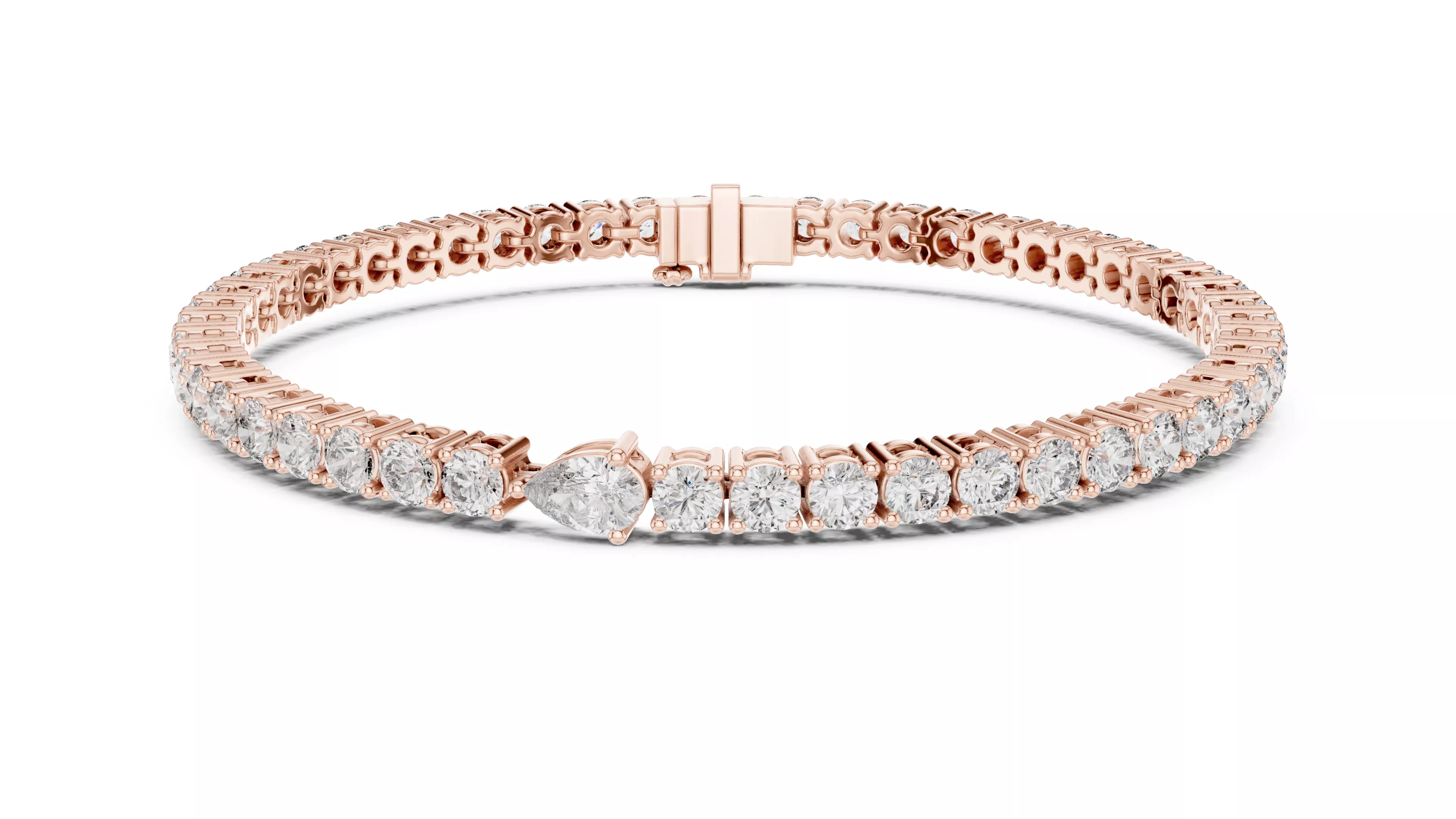 Pear Accent Mixed Diamond Tennis Bracelet Free 3D print model