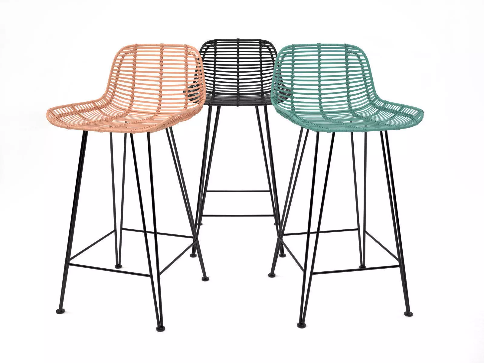 Rattan Barstool 3D model_0