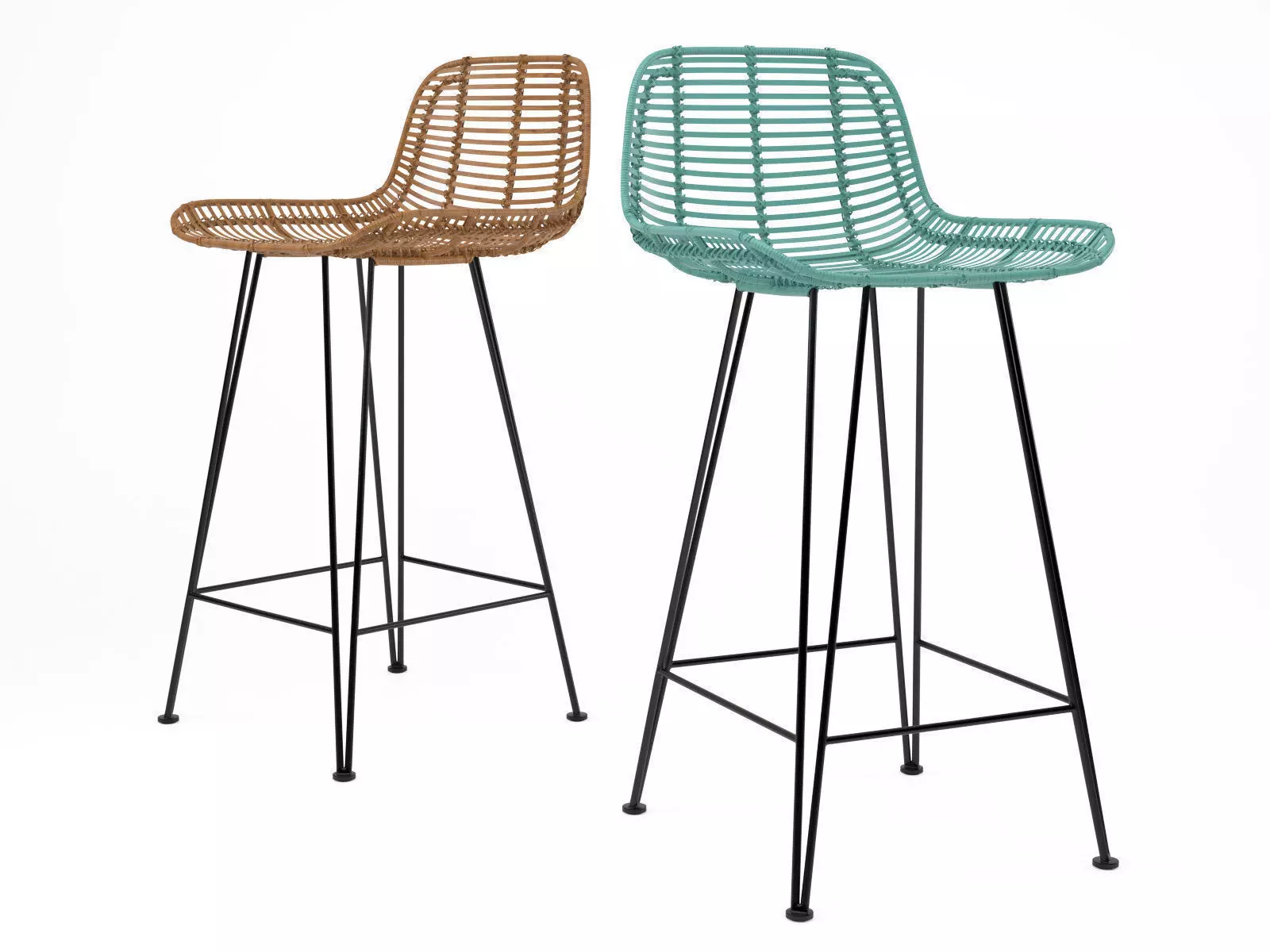 Rattan Barstool 3D model_2
