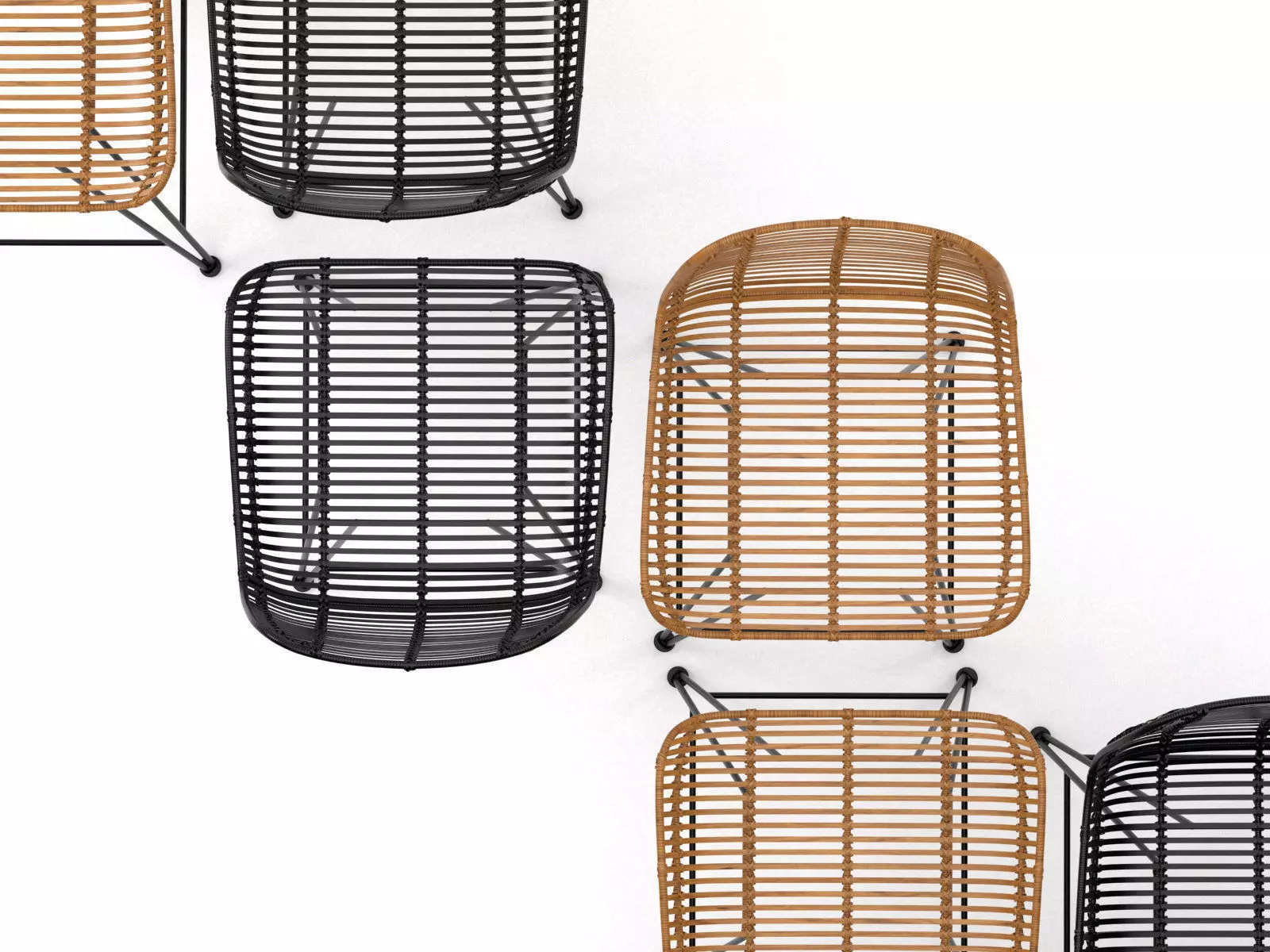 Rattan Barstool 3D model_5