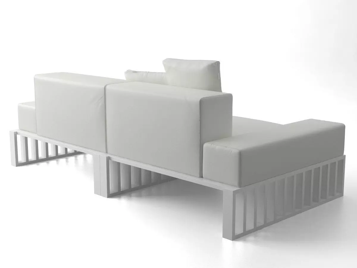 Docks sofa with metal legs 3D model_3