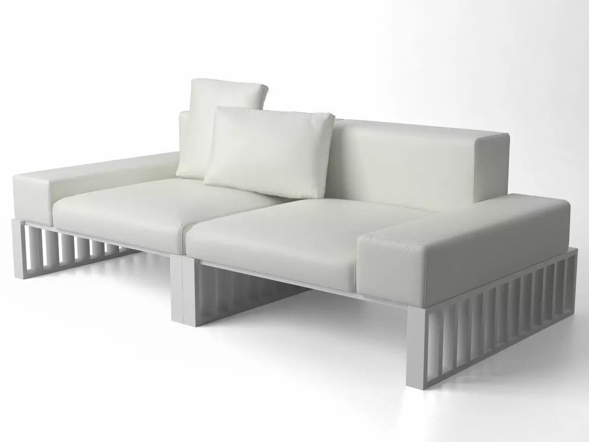 Docks sofa with metal legs 3D model_0