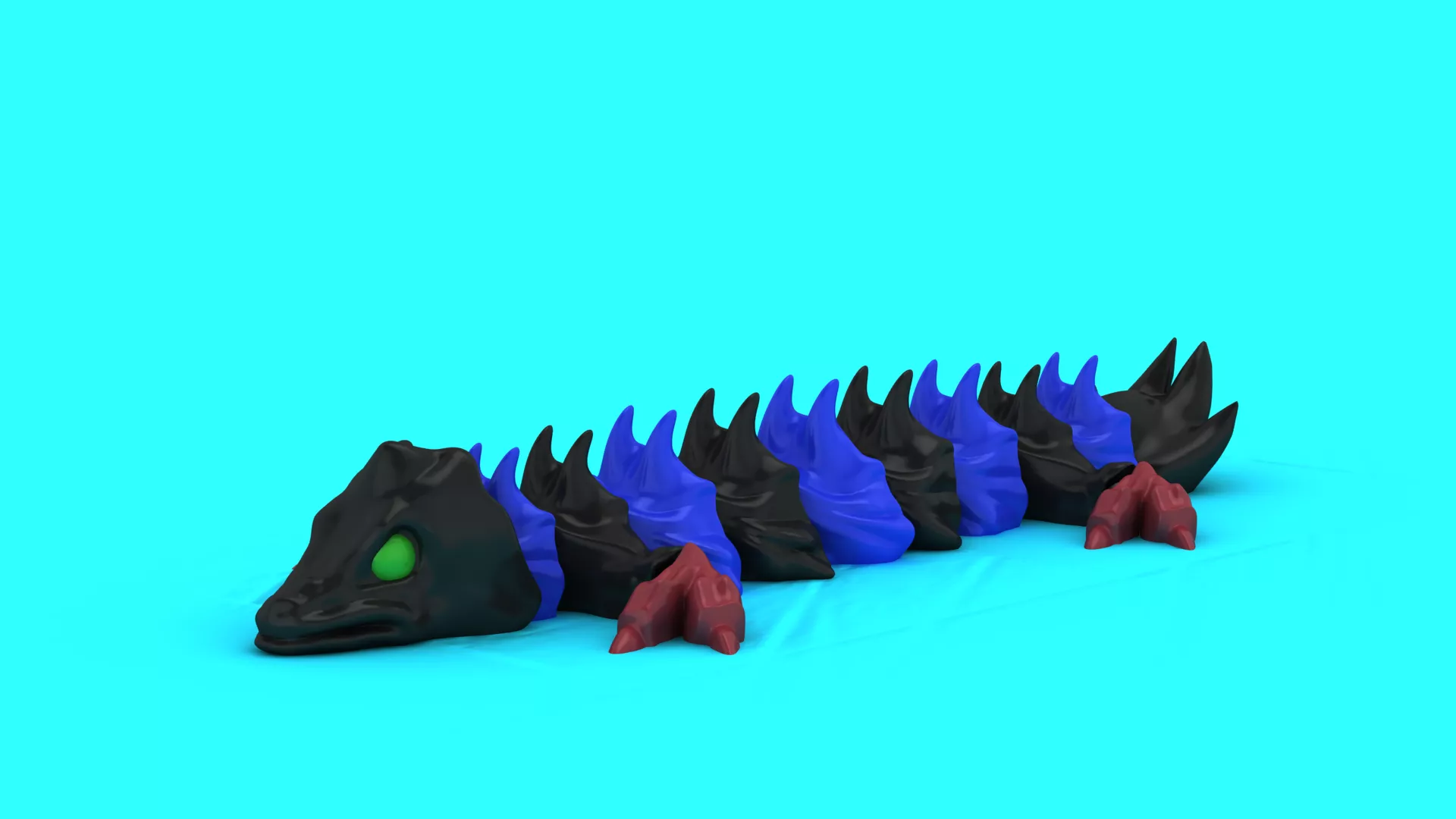 Black and Blue Dragon Transformation 3D print model