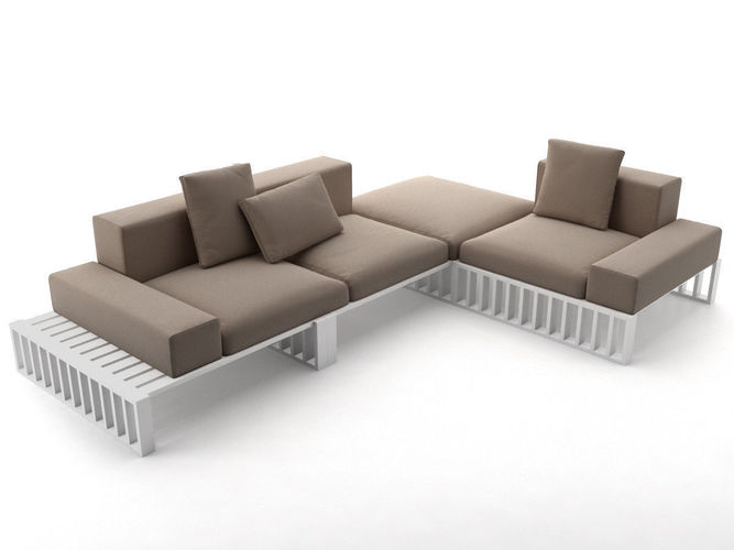 Docks outdoor sectional sofa 3D model