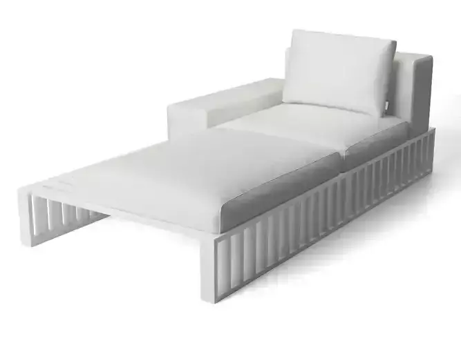 Docks outdoor chaise lounge with cushion 3D model