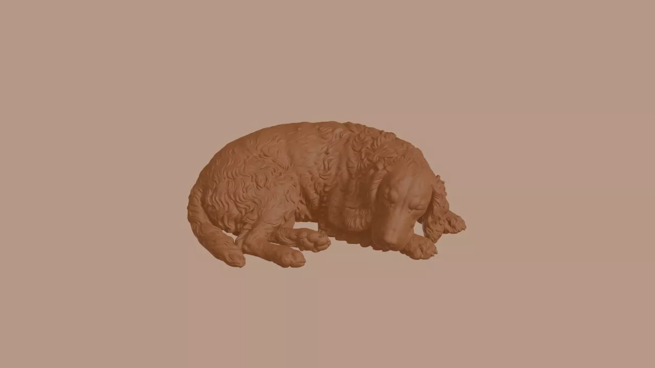 Sleeping Welsh Springer Spaniel Dog Figurine 3D print model