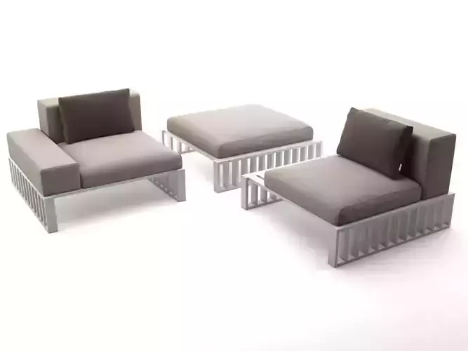 Docks outdoor lounge chair 3D model Docks outdoor lounge chair 3D model