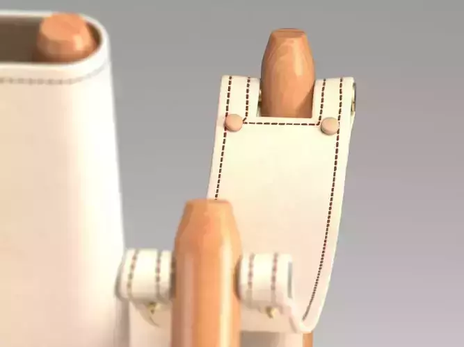 Veranda leather and wood chair