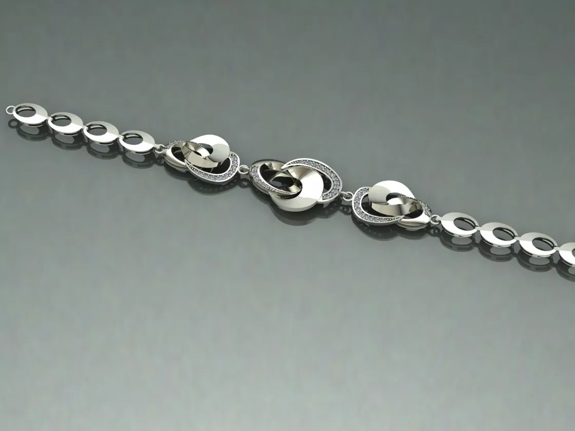 Bracelet women jewelry diamond gold hot design print bracelets 3D print model