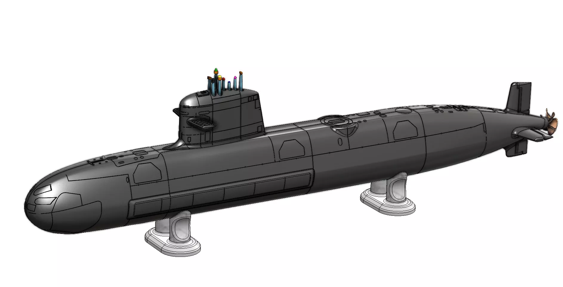 Scorpene Class Submarine 1 87 Scale Model 3D print model