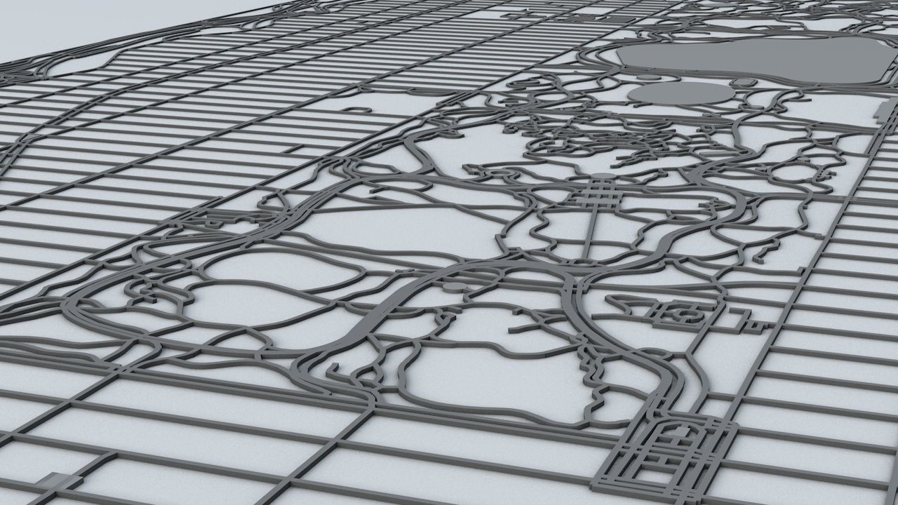 Manhattan Island New York City Streets Buildings Road Networks 3D model_11