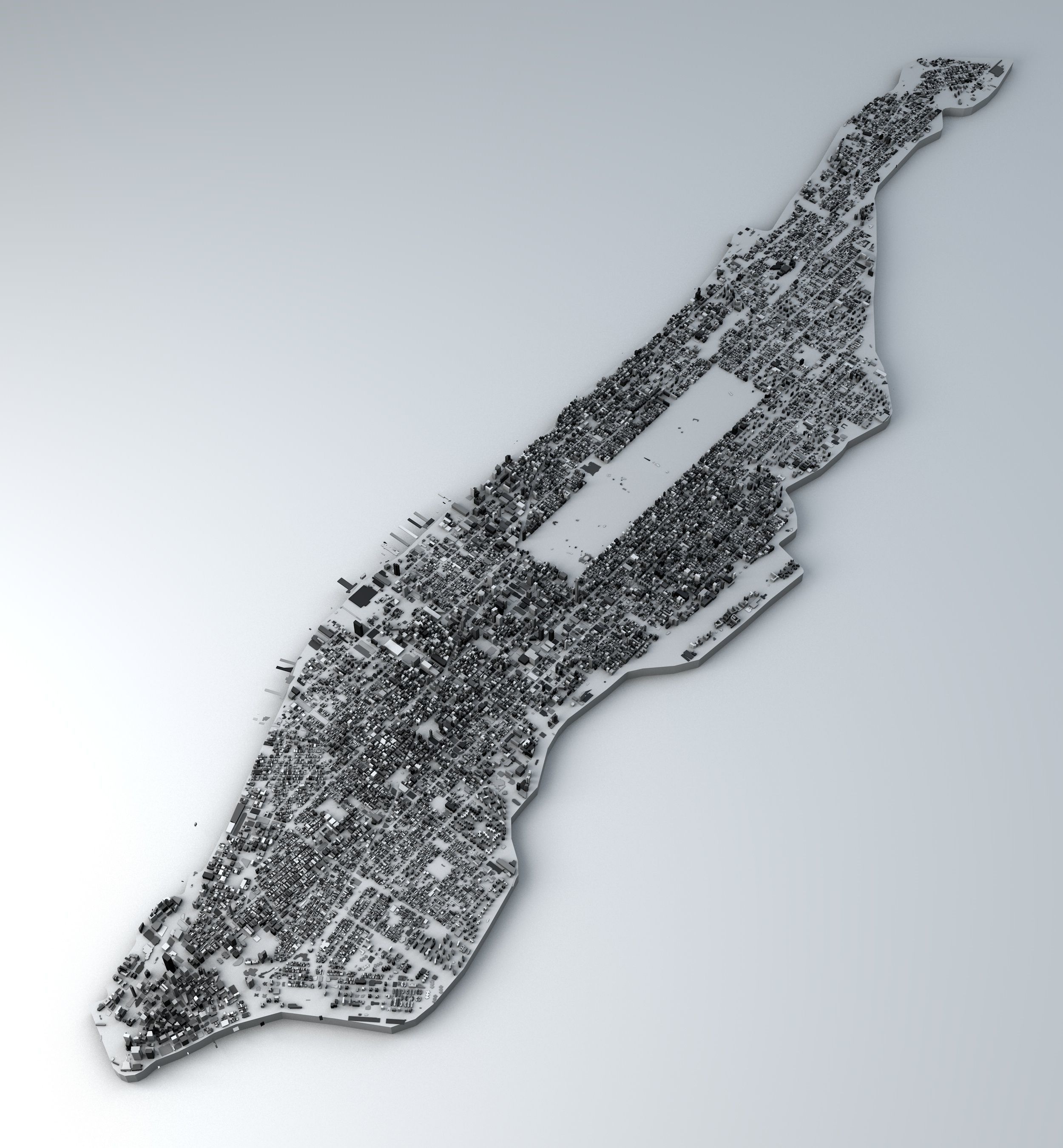 Manhattan Island New York City Streets Buildings Road Networks 3D model_6