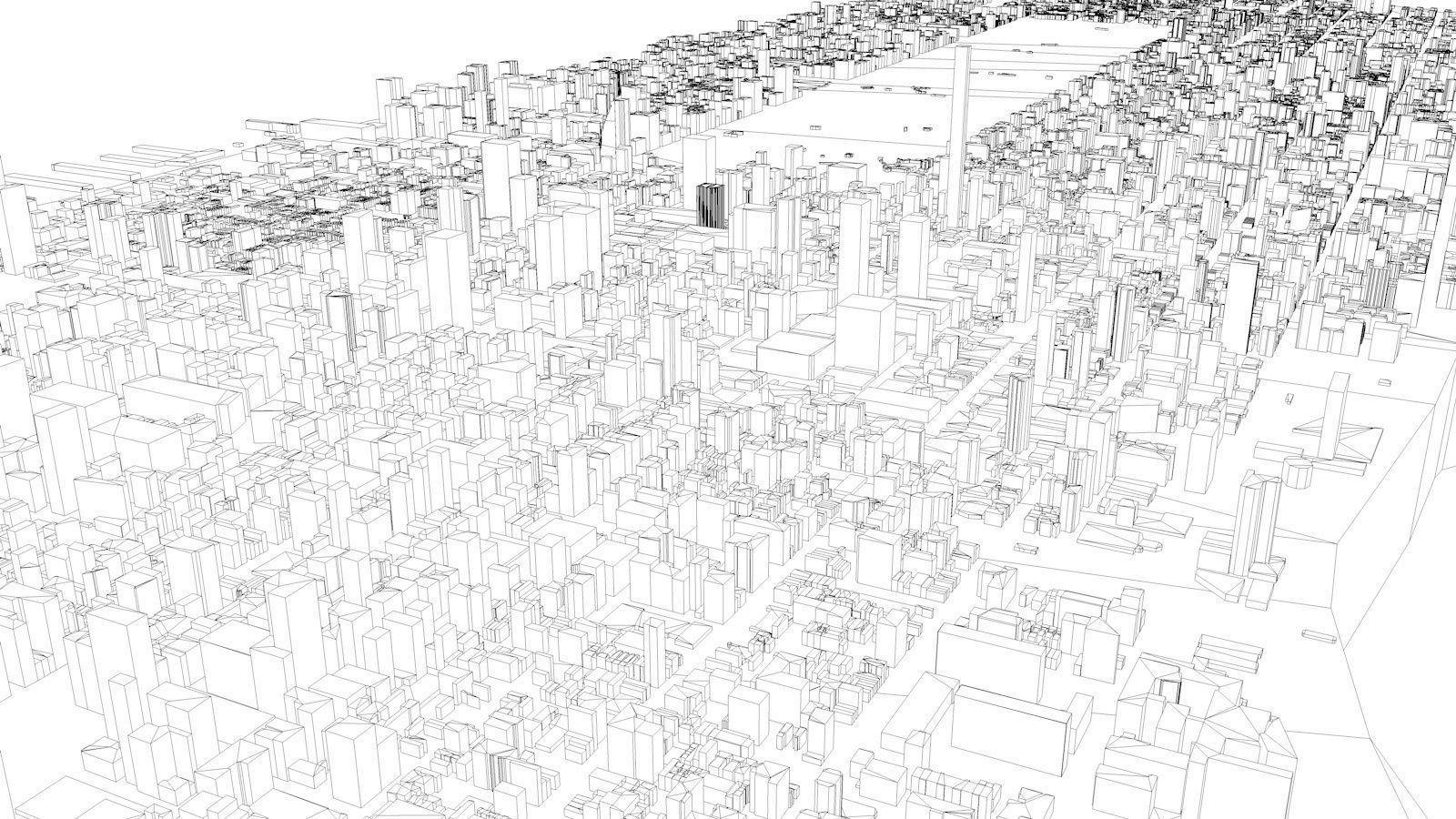 Manhattan Island New York City Streets Buildings Road Networks 3D model_17