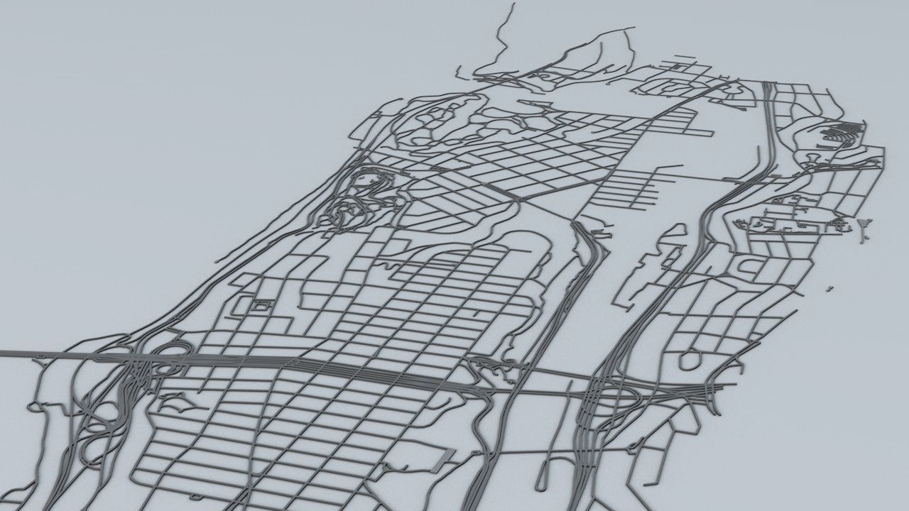 Manhattan Island New York City Streets Buildings Road Networks 3D model_8