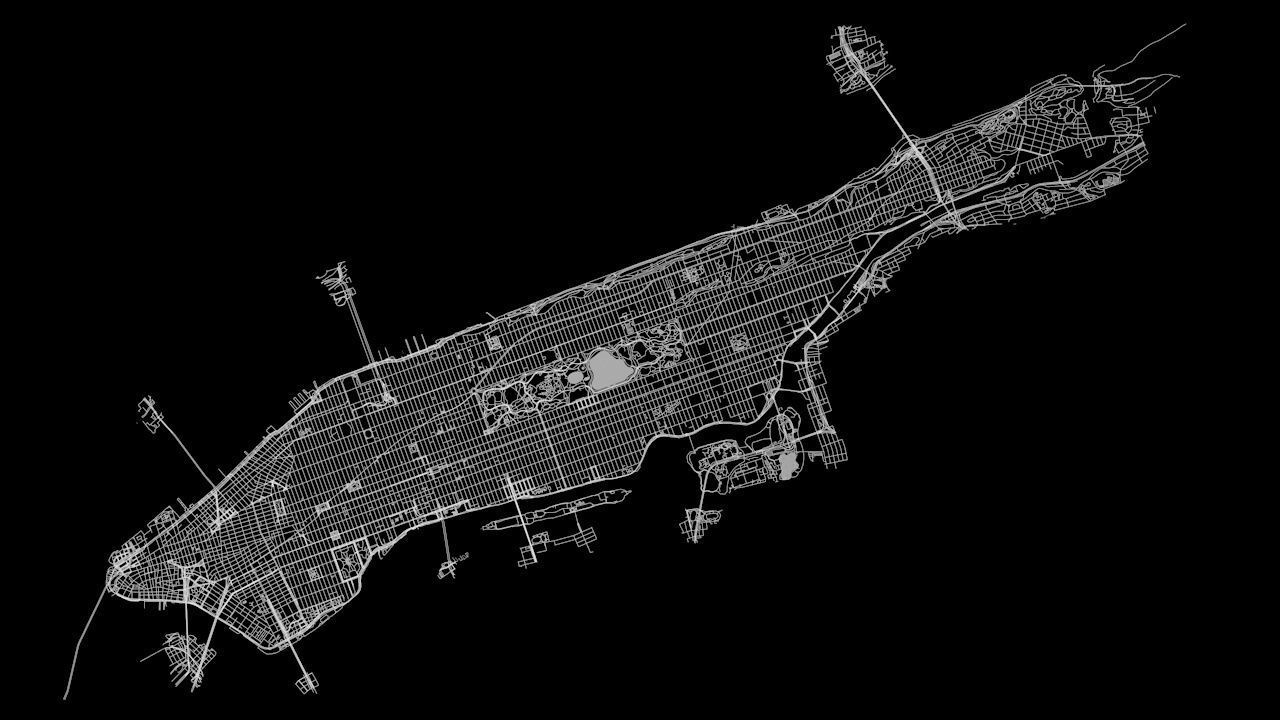 Manhattan Island New York City Streets Buildings Road Networks 3D model_12