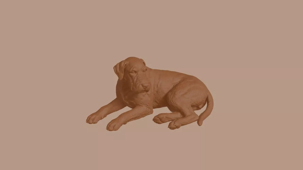 Sleeping Giant Schnauzer Dog Figurine 3D print model